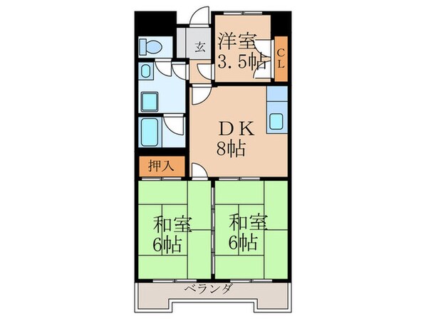 クレベール皇后崎の物件間取画像